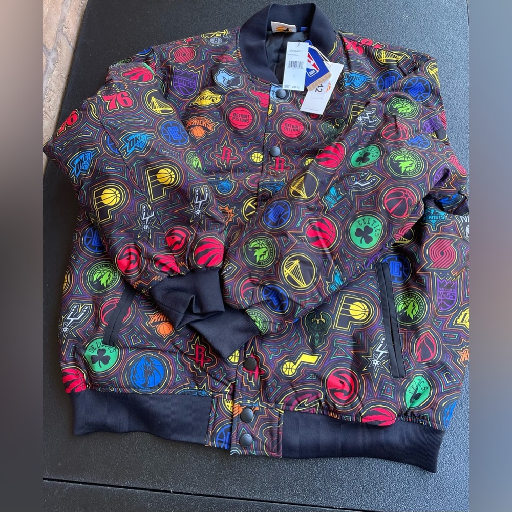 New Jeff Staples NBA Team Logo  Bomber Jacket Size L